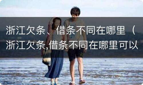 浙江欠条、借条不同在哪里（浙江欠条,借条不同在哪里可以起诉）