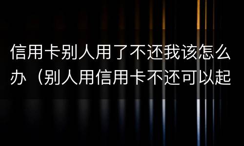 信用卡别人用了不还我该怎么办（别人用信用卡不还可以起诉吗）