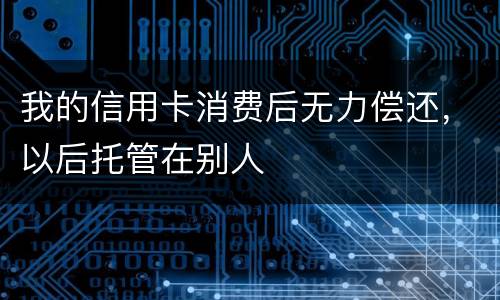 我的信用卡消费后无力偿还，以后托管在别人