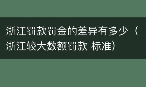 浙江罚款罚金的差异有多少（浙江较大数额罚款 标准）