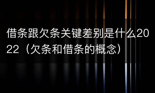 借条跟欠条关键差别是什么2022（欠条和借条的概念）
