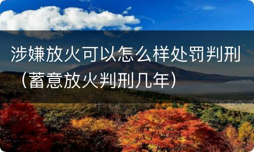涉嫌放火可以怎么样处罚判刑（蓄意放火判刑几年）