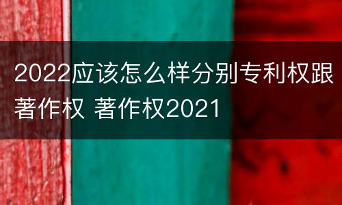2022应该怎么样分别专利权跟著作权 著作权2021