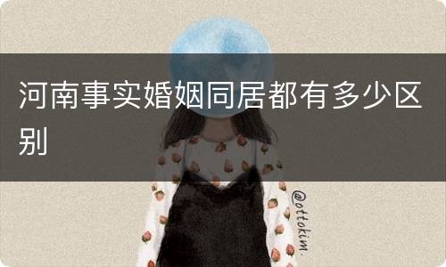 河南事实婚姻同居都有多少区别