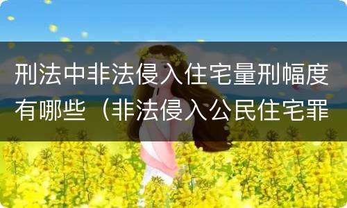 刑法中非法侵入住宅量刑幅度有哪些（非法侵入公民住宅罪定罪量刑）