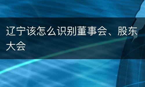 辽宁该怎么识别董事会、股东大会