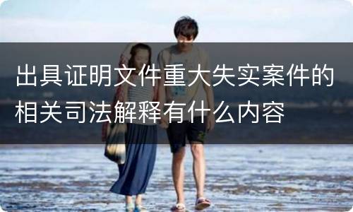 出具证明文件重大失实案件的相关司法解释有什么内容