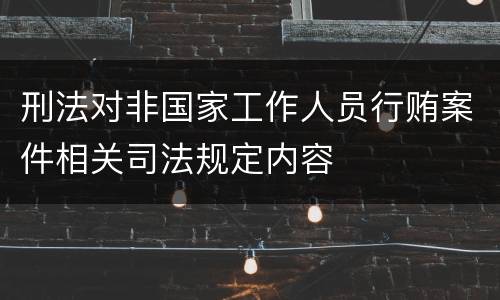 刑法对非国家工作人员行贿案件相关司法规定内容