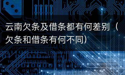 云南欠条及借条都有何差别（欠条和借条有何不同）