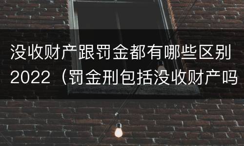 没收财产跟罚金都有哪些区别2022（罚金刑包括没收财产吗?）