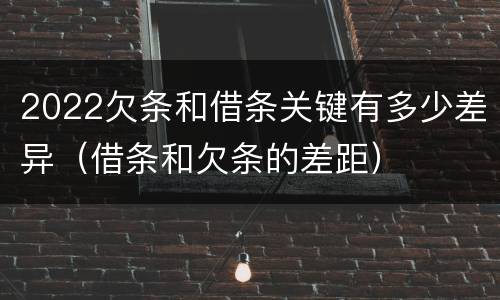 2022欠条和借条关键有多少差异（借条和欠条的差距）