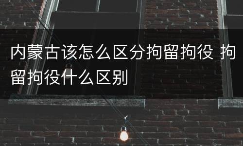 内蒙古该怎么区分拘留拘役 拘留拘役什么区别