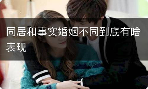 同居和事实婚姻不同到底有啥表现