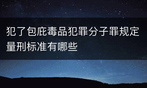 犯了包庇毒品犯罪分子罪规定量刑标准有哪些