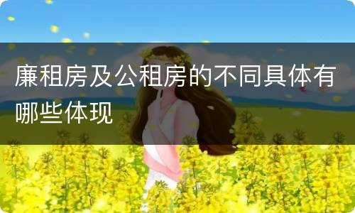 廉租房及公租房的不同具体有哪些体现