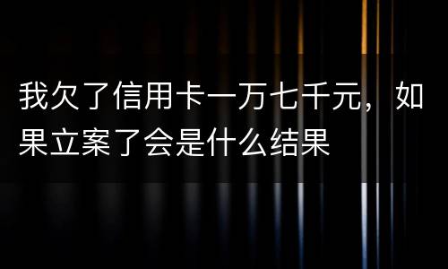 我欠了信用卡一万七千元，如果立案了会是什么结果