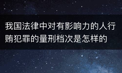 我国法律中对有影响力的人行贿犯罪的量刑档次是怎样的