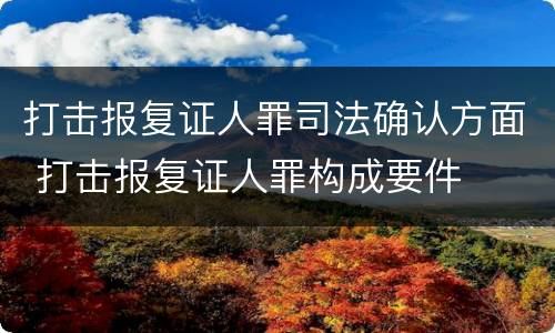 打击报复证人罪司法确认方面 打击报复证人罪构成要件