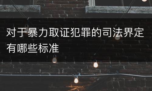对于暴力取证犯罪的司法界定有哪些标准
