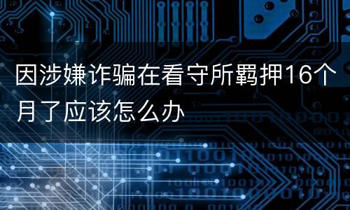 因涉嫌诈骗在看守所羁押16个月了应该怎么办