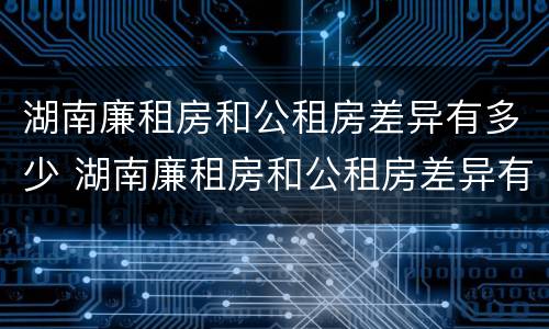 湖南廉租房和公租房差异有多少 湖南廉租房和公租房差异有多少年