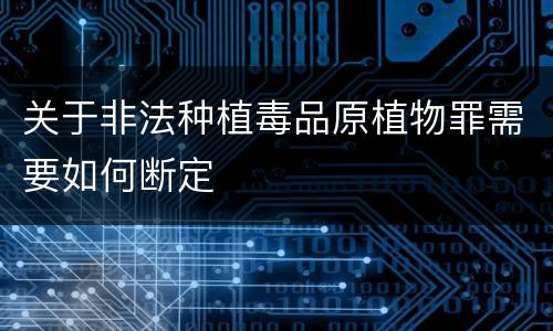 关于非法种植毒品原植物罪需要如何断定