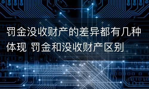 罚金没收财产的差异都有几种体现 罚金和没收财产区别