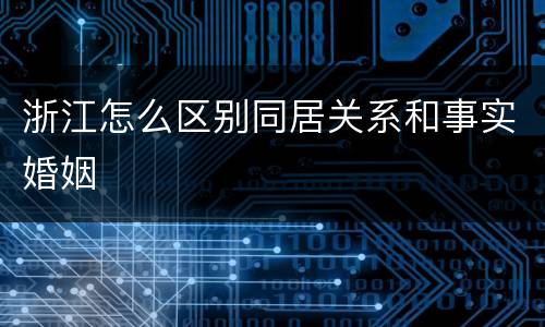 浙江怎么区别同居关系和事实婚姻
