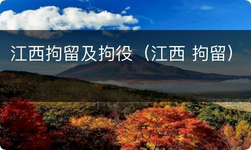 江西拘留及拘役（江西 拘留）