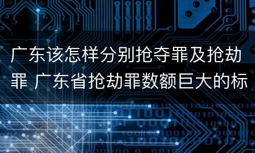广东该怎样分别抢夺罪及抢劫罪 广东省抢劫罪数额巨大的标准