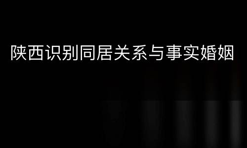 陕西识别同居关系与事实婚姻