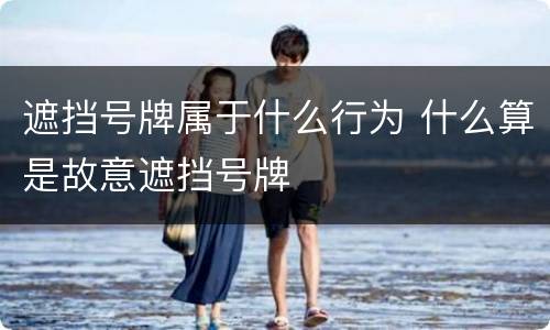 遮挡号牌属于什么行为 什么算是故意遮挡号牌
