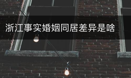 浙江事实婚姻同居差异是啥