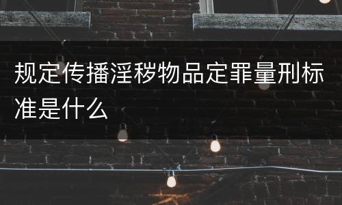 规定传播淫秽物品定罪量刑标准是什么