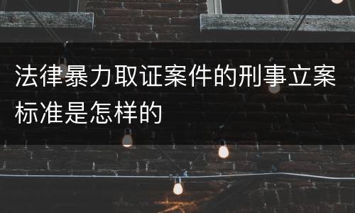 法律暴力取证案件的刑事立案标准是怎样的