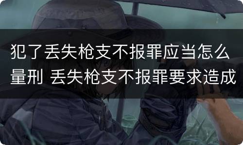 犯了丢失枪支不报罪应当怎么量刑 丢失枪支不报罪要求造成了严重后果的才构成犯罪