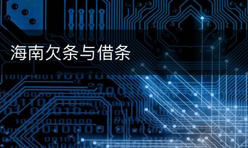 海南欠条与借条