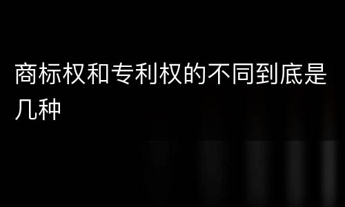 商标权和专利权的不同到底是几种
