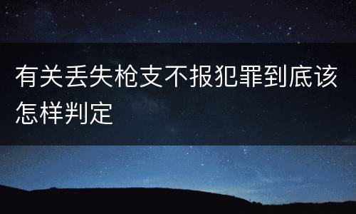 有关丢失枪支不报犯罪到底该怎样判定