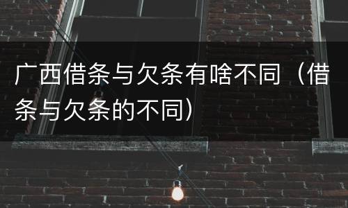 广西借条与欠条有啥不同（借条与欠条的不同）