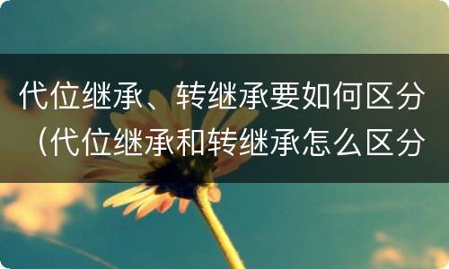 代位继承、转继承要如何区分（代位继承和转继承怎么区分）