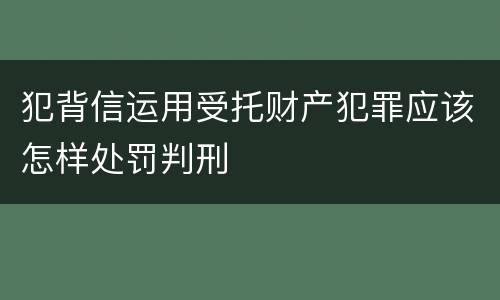 犯背信运用受托财产犯罪应该怎样处罚判刑
