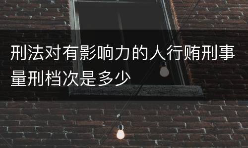 刑法对有影响力的人行贿刑事量刑档次是多少
