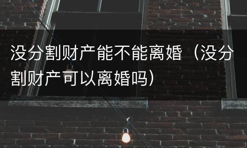 没分割财产能不能离婚（没分割财产可以离婚吗）