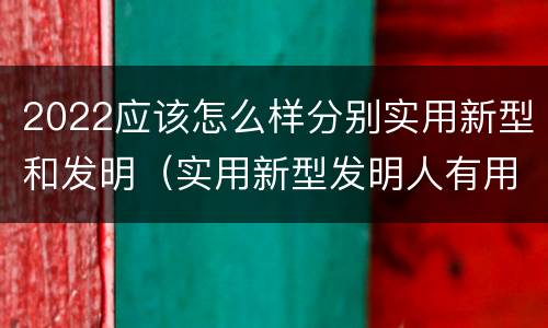 2022应该怎么样分别实用新型和发明（实用新型发明人有用吗）