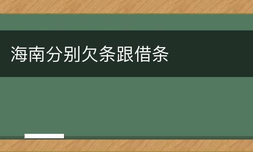 海南分别欠条跟借条