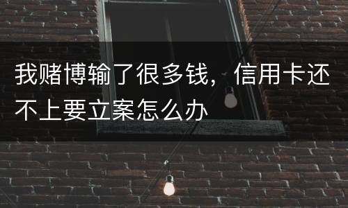 我赌博输了很多钱，信用卡还不上要立案怎么办