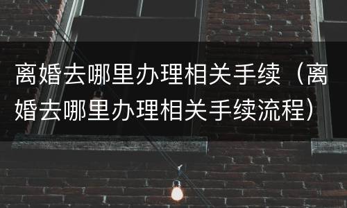 离婚去哪里办理相关手续（离婚去哪里办理相关手续流程）
