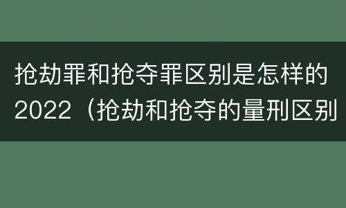 抢劫罪和抢夺罪区别是怎样的2022（抢劫和抢夺的量刑区别）