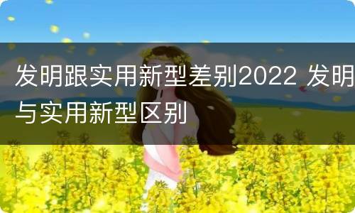 发明跟实用新型差别2022 发明与实用新型区别